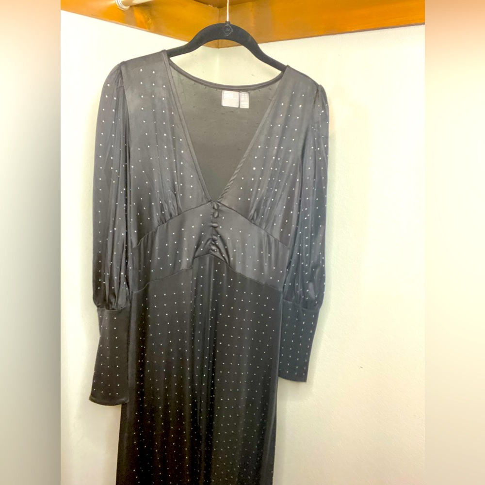 Asos long sleeve silk dress